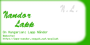 nandor lapp business card